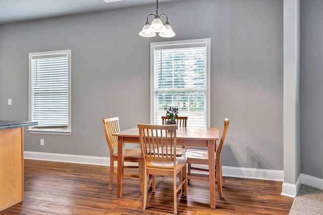 3606 Fairway Fields Ln, Spring Hill, TN 37174 - dining space with a chandelier, baseboards, healthy amount of natural light, and wood finished floors