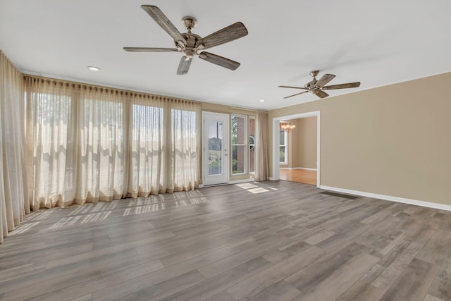 2005 Dunedin Cv, Old Hickory, TN 37138 - unfurnished room with wood finished floors, a ceiling fan, baseboards, and recessed lighting