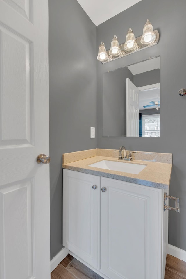 2005 Dunedin Cv, Old Hickory, TN 37138 - bathroom with vanity, wood finished floors, and baseboards