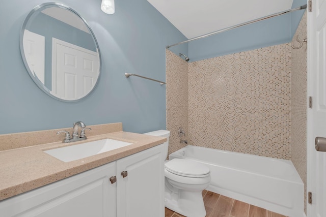 2005 Dunedin Cv, Old Hickory, TN 37138 - bathroom featuring shower / tub combination, vanity, toilet, and wood finished floors
