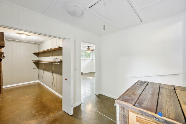 1306 Maymont Dr, Murfreesboro, TN 37130 - interior space with attic access, finished concrete floors, and baseboards