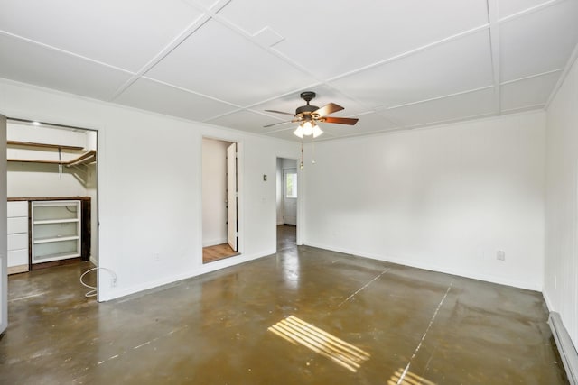 1306 Maymont Dr, Murfreesboro, TN 37130 - spare room featuring finished concrete flooring, a ceiling fan, and baseboards
