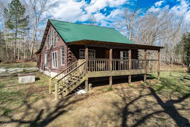6720 Parker Rd, Lyles, TN 37098 - cabin with log exterior and metal roof
