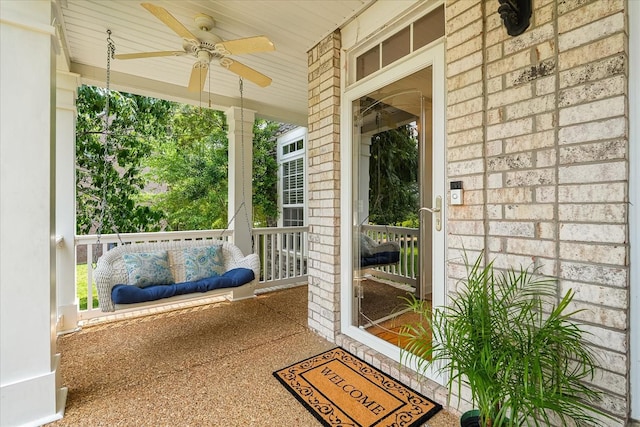 4055 Williford Way, Spring Hill, TN 37174 - property entrance featuring a ceiling fan and a porch