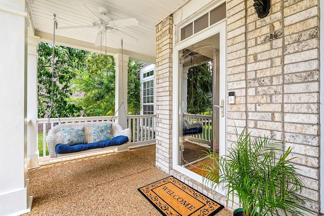 4055 Williford Way, Spring Hill, TN 37174 - view of exterior entry with a ceiling fan and covered porch