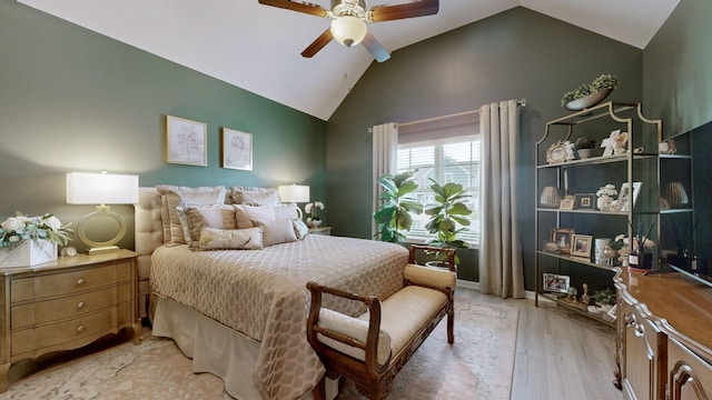 3632 Stormy Ln, Rockvale, TN 37153 - bedroom with vaulted ceiling, light wood-style floors, and ceiling fan