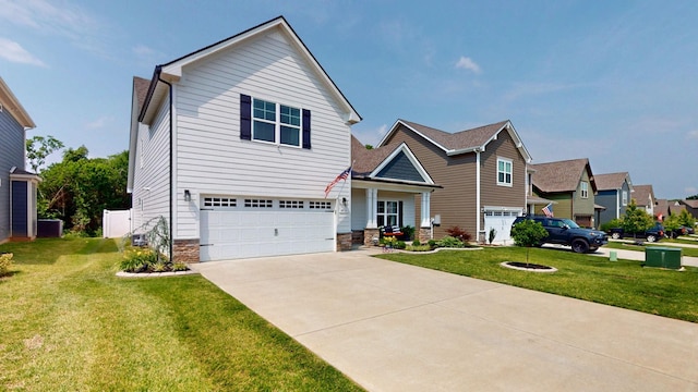 3632 Stormy Ln, Rockvale, TN 37153 - view of front of property featuring an attached garage, driveway, a front lawn, and central AC