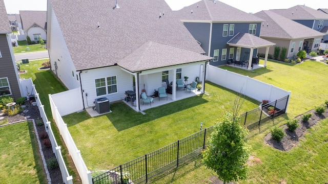 3632 Stormy Ln, Rockvale, TN 37153 - rear view of house with central air condition unit, a shingled roof, a patio area, a gazebo, and a residential view