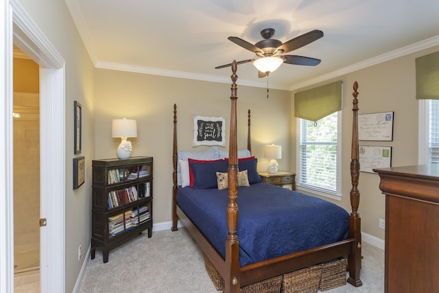 1414 Bernard Way, Franklin, TN 37067 - bedroom featuring carpet floors, ornamental molding, baseboards, and a ceiling fan