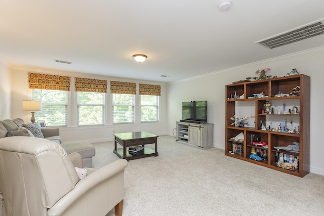 1414 Bernard Way, Franklin, TN 37067 - carpeted living room with crown molding, plenty of natural light, and baseboards