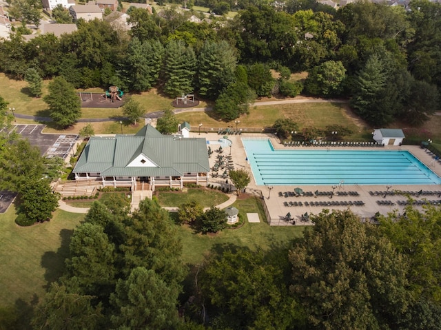 1414 Bernard Way, Franklin, TN 37067 - aerial view of property and surrounding area with a pool