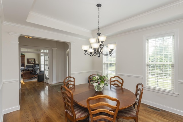 1414 Bernard Way, Franklin, TN 37067 - dining space featuring a chandelier, healthy amount of natural light, wood finished floors, and crown molding