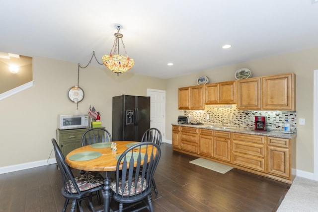 1414 Bernard Way, Franklin, TN 37067 - dining area featuring baseboards, dark wood-style flooring, and recessed lighting