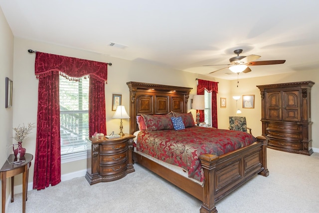 1414 Bernard Way, Franklin, TN 37067 - bedroom with light carpet, baseboards, and a ceiling fan