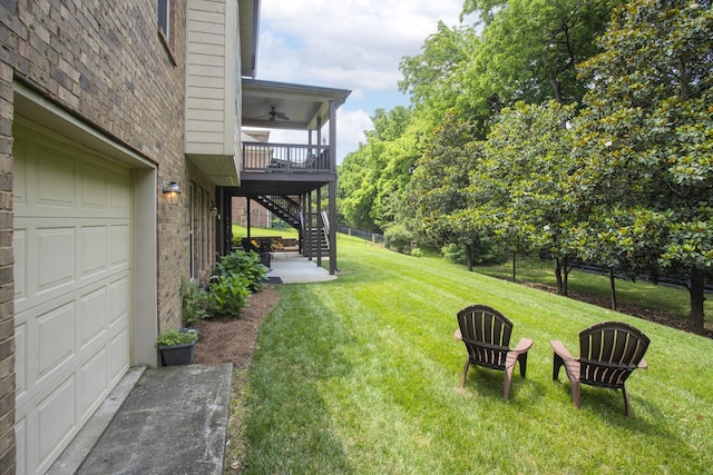 1414 Bernard Way, Franklin, TN 37067 - view of grassy yard featuring stairs and ceiling fan
