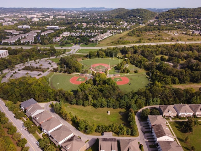 1414 Bernard Way, Franklin, TN 37067 - aerial view of property's location with nearby suburban area and a mountain backdrop