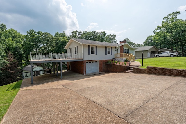711 Hurricane Hill Dr, Waynesboro, TN 38485 - ranch-style house featuring concrete driveway, stairs, a garage, and brick siding