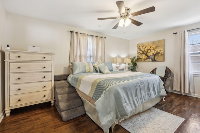 214 Glenn Ave, Gallatin, TN 37066 - bedroom with dark wood-style flooring and a ceiling fan