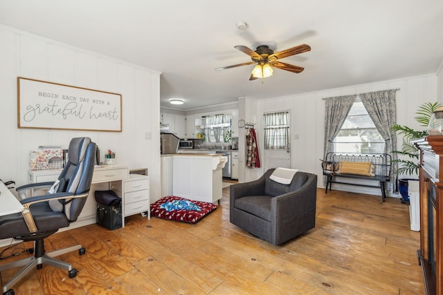 214 Glenn Ave, Gallatin, TN 37066 - office space with a ceiling fan and light wood-type flooring