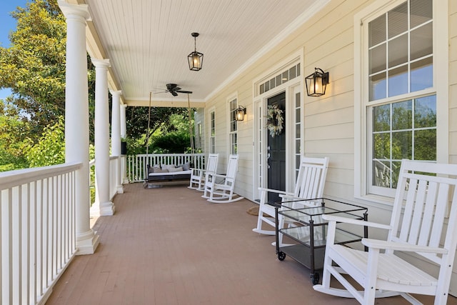 6795 Leipers Creek Rd, Columbia, TN 38401 - covered porch with a ceiling fan