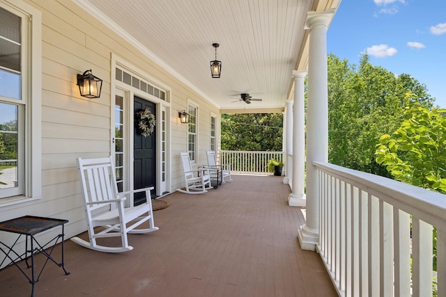 6795 Leipers Creek Rd, Columbia, TN 38401 - porch with ceiling fan