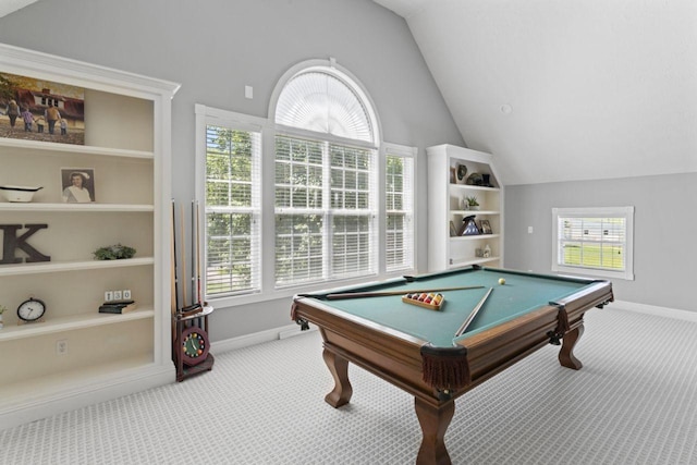 842 Shun Pike, Cottontown, TN 37048 - game room with carpet, lofted ceiling, and healthy amount of natural light