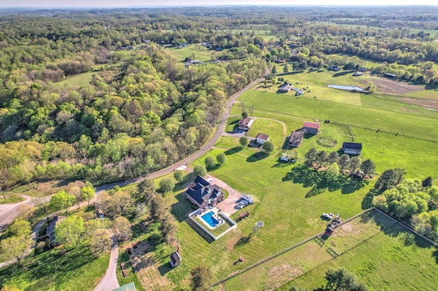 842 Shun Pike, Cottontown, TN 37048 - aerial view of property and surrounding area featuring rural landscape and a forest