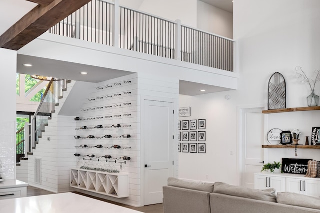 407 Hogans Branch Rd, Goodlettsville, TN 37072 - stairway with a towering ceiling and wood finished floors