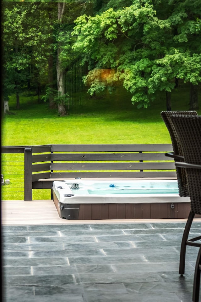 407 Hogans Branch Rd, Goodlettsville, TN 37072 - surrounding community featuring a jacuzzi, a wooden deck, and a yard
