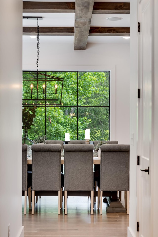 407 Hogans Branch Rd, Goodlettsville, TN 37072 - dining room featuring beamed ceiling and wood finished floors