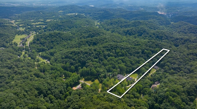 407 Hogans Branch Rd, Goodlettsville, TN 37072 - aerial view of property's location featuring a heavily wooded area and property parcel outlined