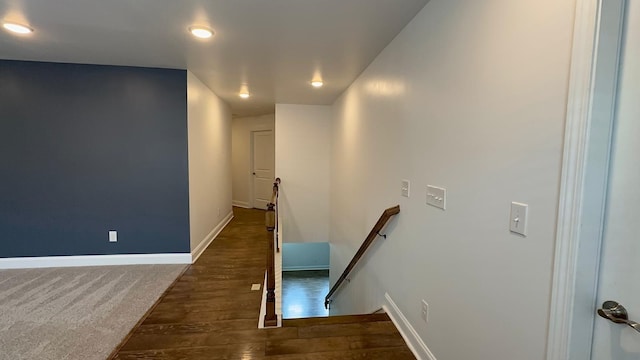 213 Rosemary Way, Mount Juliet, TN 37122 - stairway featuring wood finished floors, baseboards, and recessed lighting