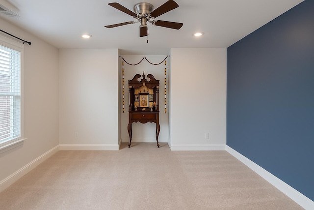 213 Rosemary Way, Mount Juliet, TN 37122 - unfurnished room with ceiling fan, light colored carpet, recessed lighting, and baseboards