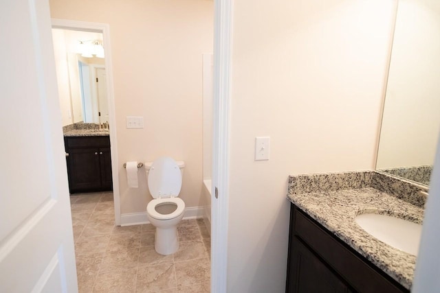 213 Rosemary Way, Mount Juliet, TN 37122 - full bath featuring vanity, toilet, a bathtub, tile patterned flooring, and baseboards
