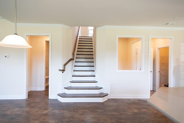 213 Rosemary Way, Mount Juliet, TN 37122 - staircase with ornamental molding, wood finished floors, and baseboards