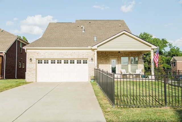 213 Rosemary Way, Mount Juliet, TN 37122 - view of front of property featuring concrete driveway, a garage, a porch, brick siding, and roof with shingles
