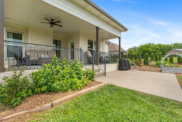 290 Academy Rd, Lebanon, TN 37087 - view of yard featuring ceiling fan and covered porch