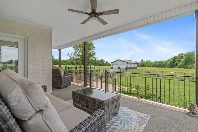 290 Academy Rd, Lebanon, TN 37087 - view of patio with ceiling fan and an outdoor living space