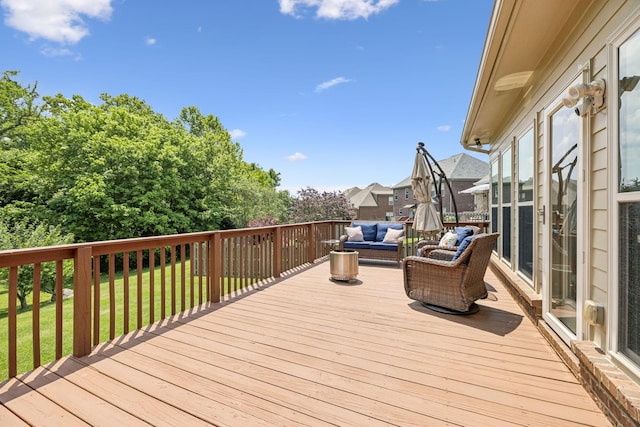 2090 Lequire Ln, Spring Hill, TN 37174 - wooden deck featuring outdoor lounge area and a yard