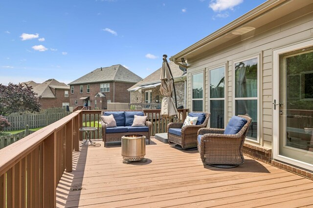 2090 Lequire Ln, Spring Hill, TN 37174 - wooden deck with outdoor lounge area and a residential view