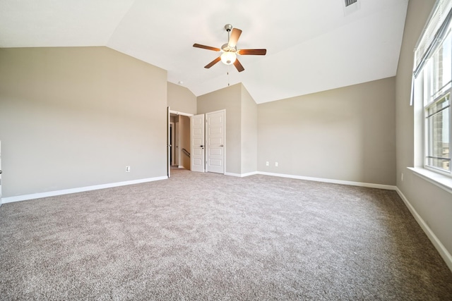 1426 Alamo Ave, Murfreesboro, TN 37129 - unfurnished bedroom with lofted ceiling, carpet, baseboards, and a ceiling fan