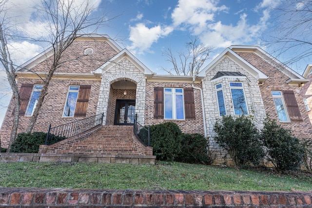 1107 Stonebridge Park Dr, Franklin, TN 37069 - view of front of house with french doors and brick siding
