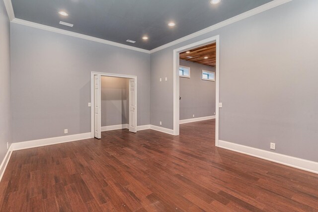 1107 Stonebridge Park Dr, Franklin, TN 37069 - spare room featuring crown molding, baseboards, wood finished floors, and recessed lighting