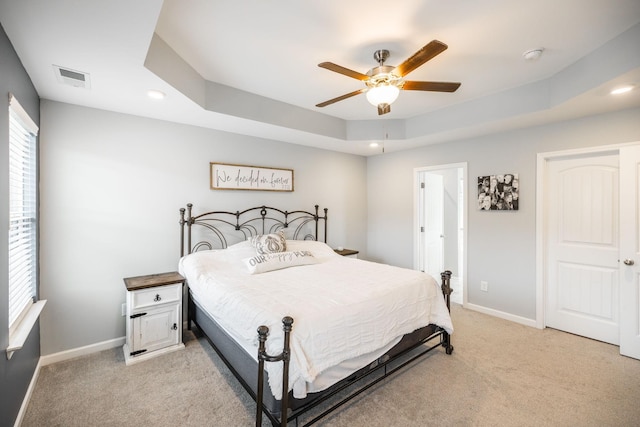 1110 Colonel Reuben Searcy Ct, Murfreesboro, TN 37129 - bedroom with light carpet, baseboards, recessed lighting, and ceiling fan