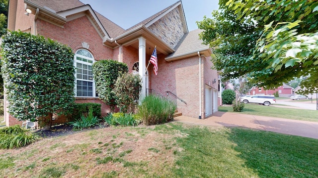 4015 Sleepyhollow Way, Mount Juliet, TN 37122 - view of front of property with brick siding, a front yard, and concrete driveway