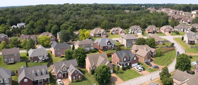 4015 Sleepyhollow Way, Mount Juliet, TN 37122 - aerial view of property and surrounding area featuring nearby suburban area and a forest
