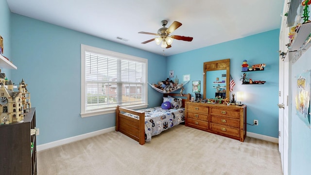 4015 Sleepyhollow Way, Mount Juliet, TN 37122 - bedroom featuring baseboards, light carpet, and ceiling fan