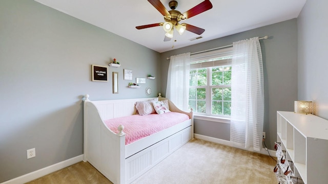 4015 Sleepyhollow Way, Mount Juliet, TN 37122 - bedroom with light carpet, baseboards, and ceiling fan