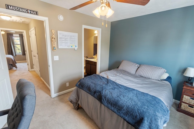 2541 Jackalope St, Murfreesboro, TN 37130 - bedroom featuring light carpet, baseboards, and a ceiling fan