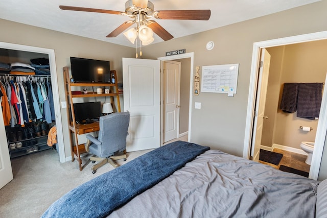 2541 Jackalope St, Murfreesboro, TN 37130 - bedroom featuring a closet, ensuite bath, baseboards, a walk in closet, and carpet flooring